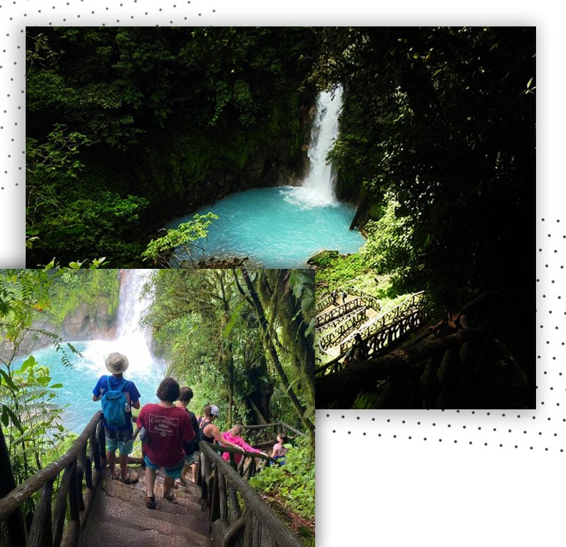 waterfall rio celestxe hike